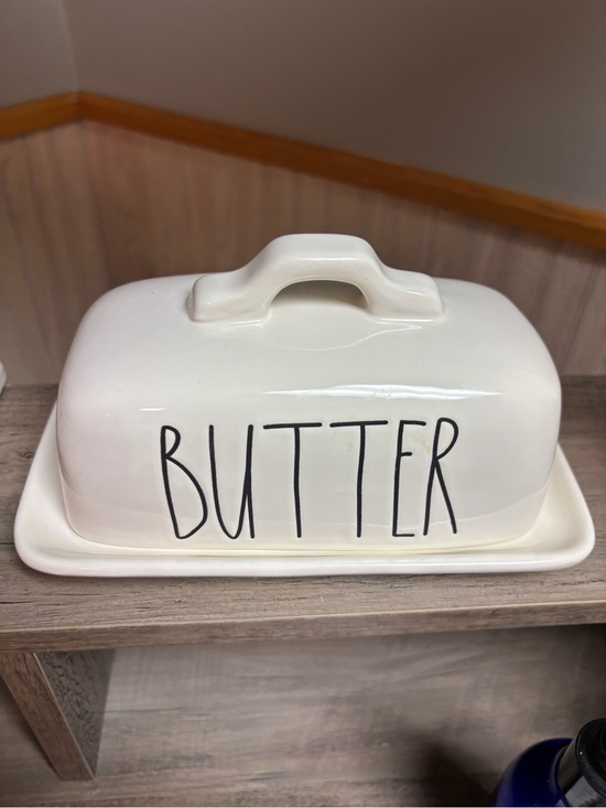 Rae Dunn Other - Rae Dunn White Ceramic Butter Keeper with Black Lettering